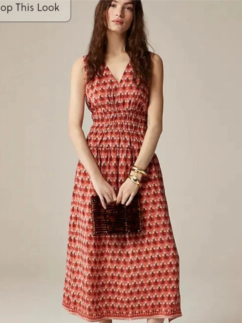 J. Crew Red Printed Maxi Dress